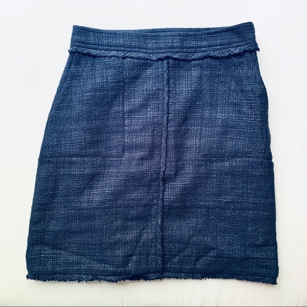 Banana Republic Navy Blue Tweed Pencil Skirt Size 0